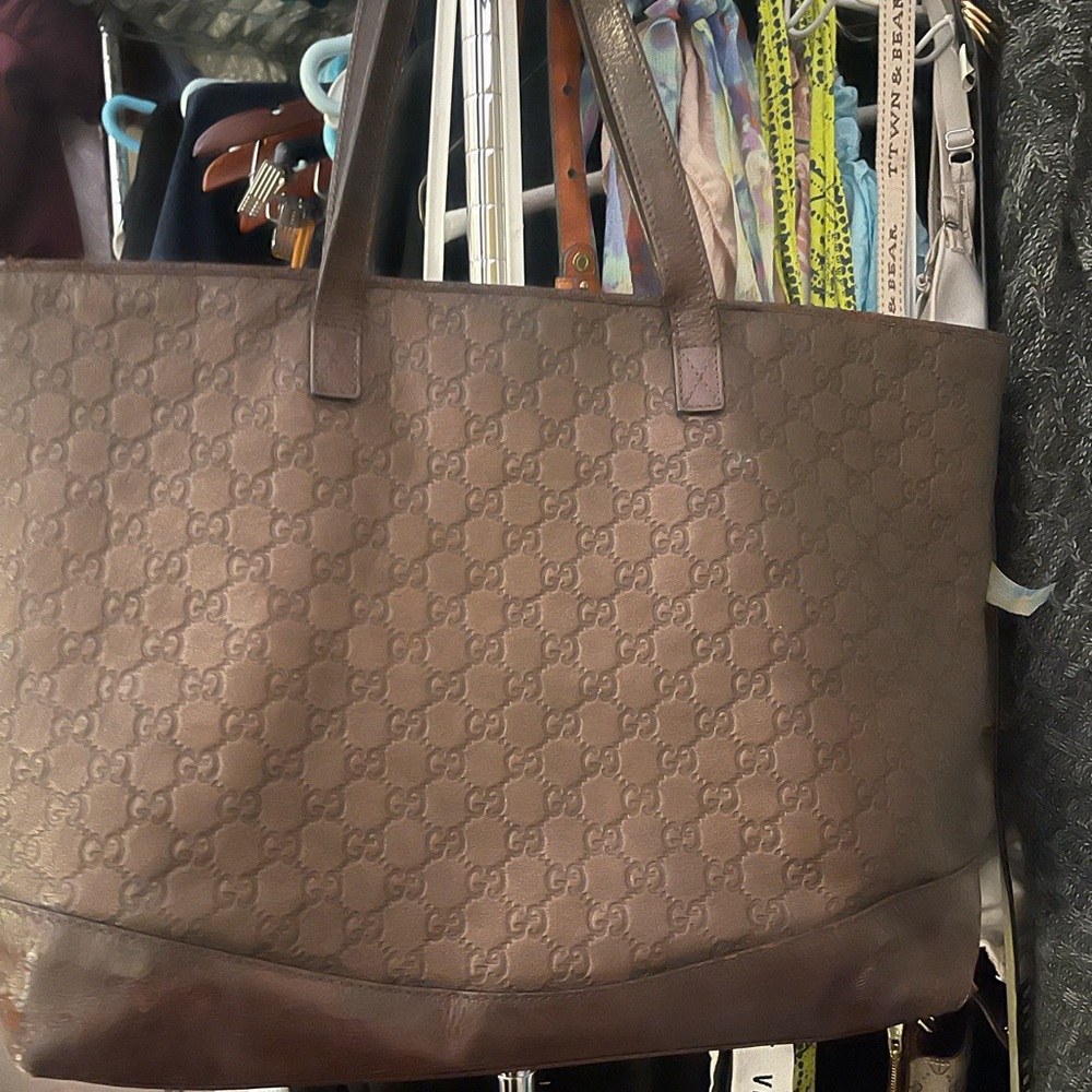 Authentic Gucci Guccissima GG Brown Tote Leather Bag ♥️